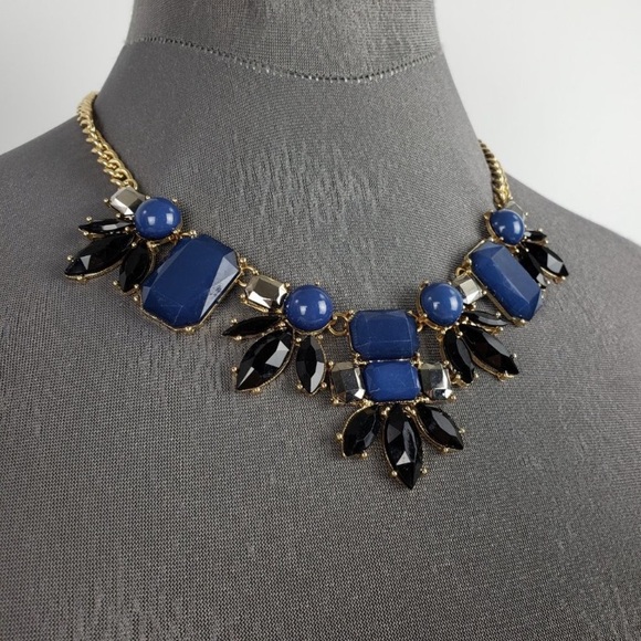 Beautiful Black And Blue Statement Necklace - Picture 3 of 5